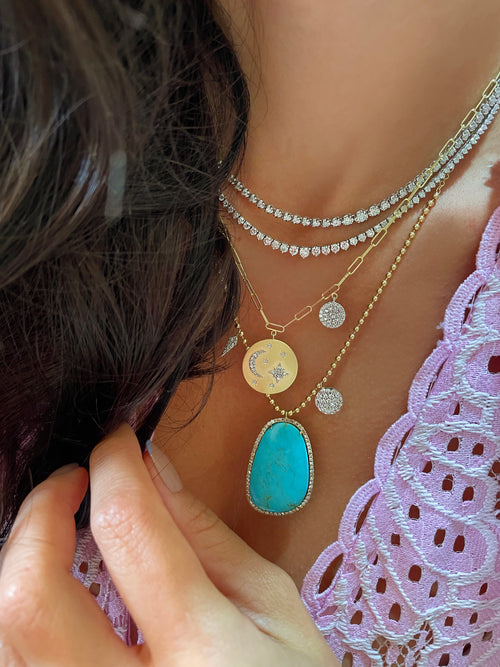 Turquoise Spot Chain Necklace