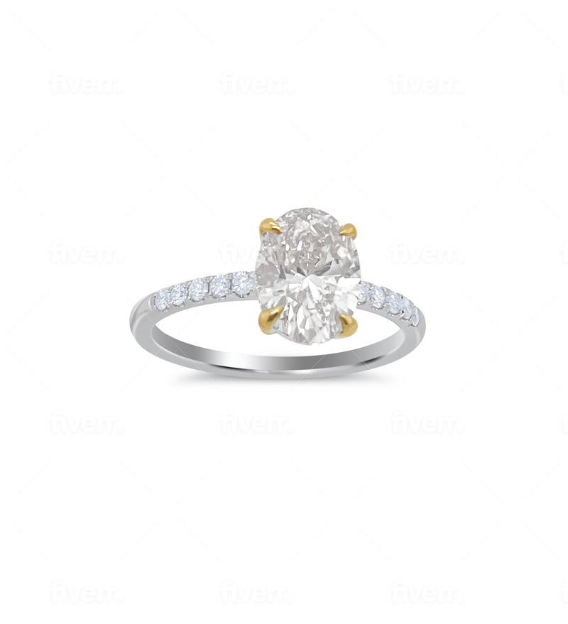 White And Yellow Gold Champagne Diamond Ring