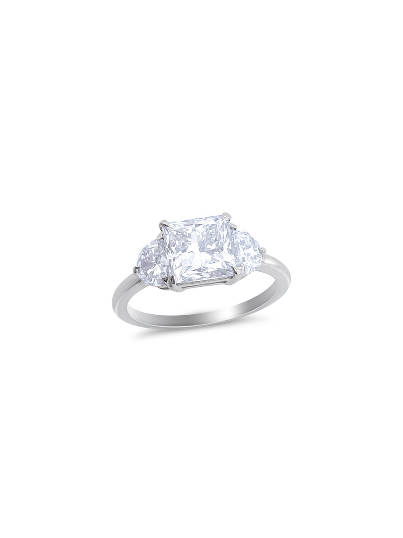 14K White Gold Statement Ring