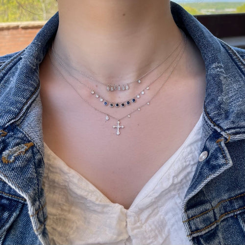 White Gold Gothic Cross Necklace