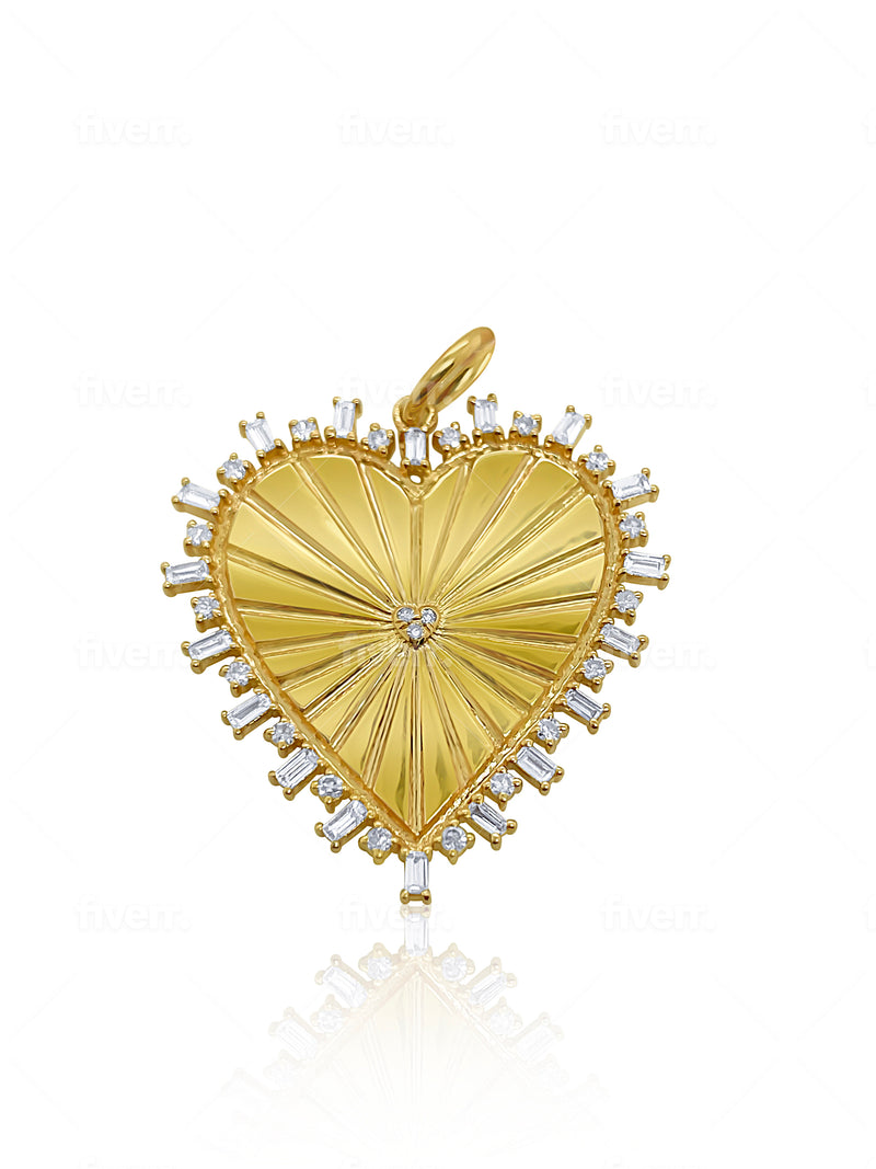 Yellow Gold And Diamond Heart Charm
