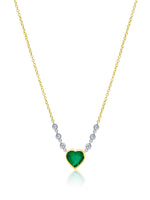 Emerald Dainty Heart Necklace