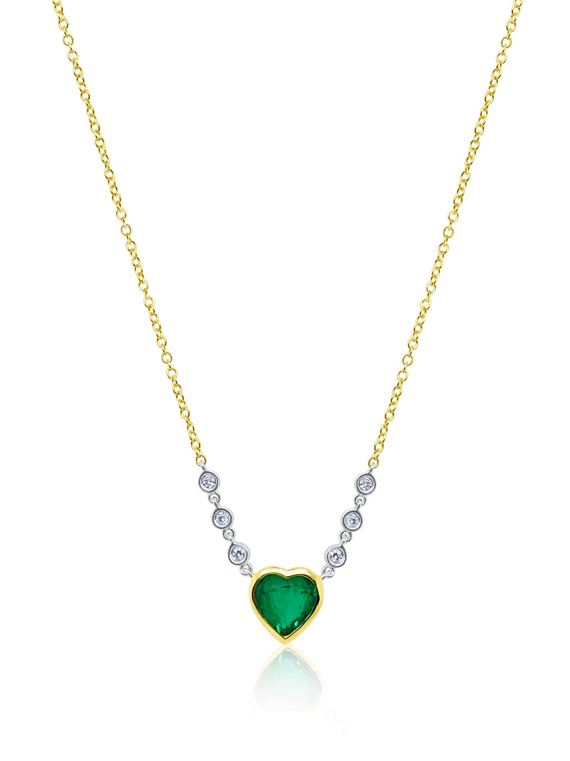 Emerald Dainty Heart Necklace
