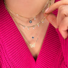 yellow gold blue topaz and diamond necklace