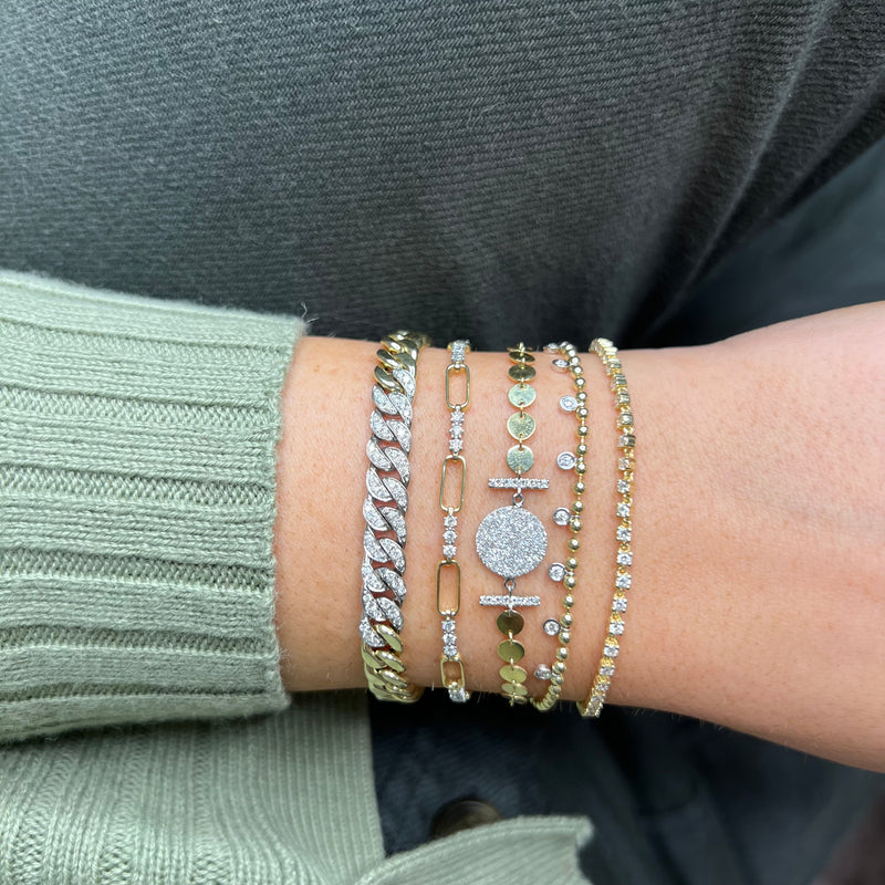 Pave diamond link bracelet Clearance