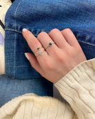 yellow gold and diamond starburst ring