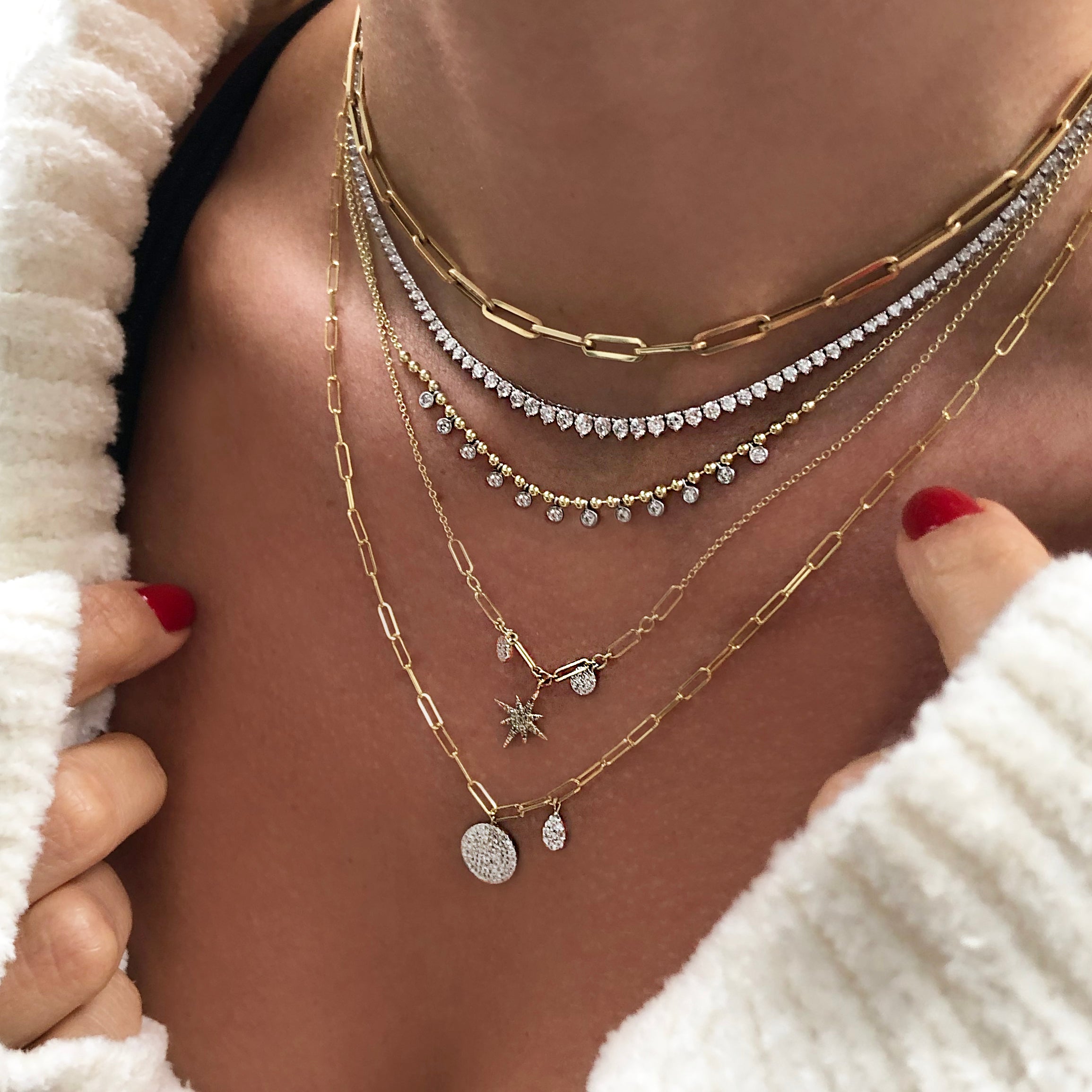 Larsan Silver Tennis Necklace in White Crystal | Kendra Scott