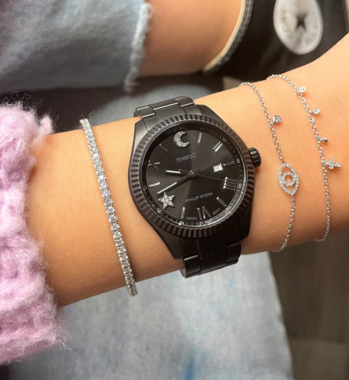 white Gold and Diamonds Dainty Cross Bracelet