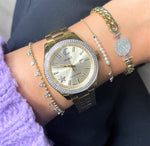 Chunky Chain Diamond Disk Bracelet -