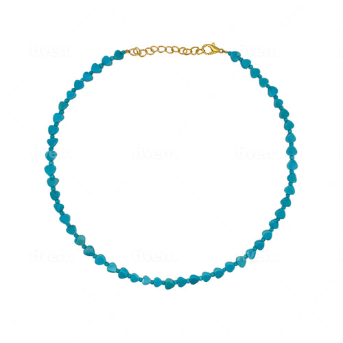 Turquoise Small Heart Shaped Beads Necklace