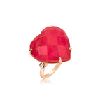 14K Pink Gold Agate Heart Ring