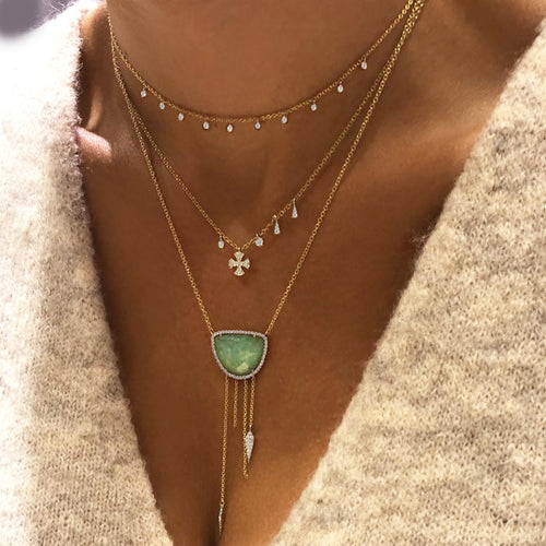 Dainty Cross Necklace- WHITE GOLD