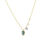 Blue Topaz Oval cut necklace