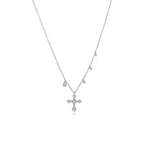 White Gold Gothic Cross Necklace