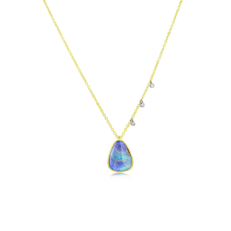 Boulder Opal and Diamond Necklace