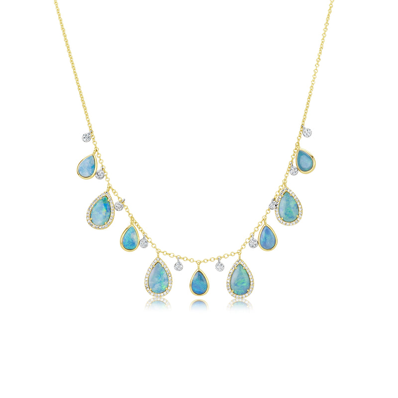 Yellow Gold Diamond and Opal Layering Piece