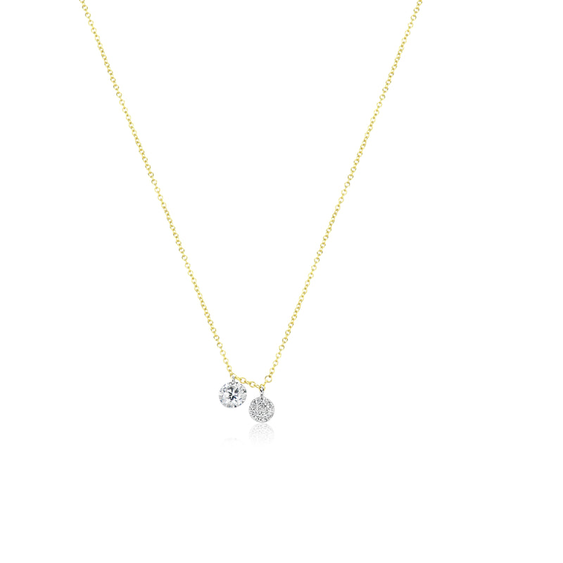 Drilled Diamond Disc Necklace