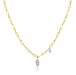 Yellow Gold Leaf Chunky Chain Necklace