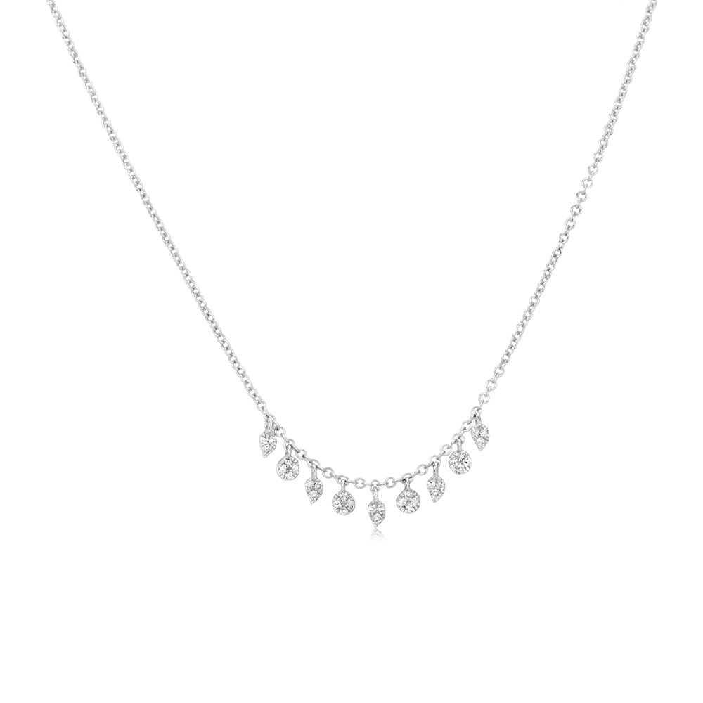 White Gold Necklace with Diamond Charms