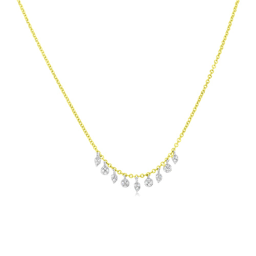 Yellow Gold Necklace with Diamond Charms
