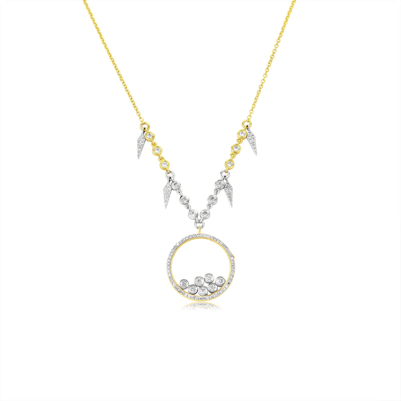 Shaker Necklace with Diamond Bezels