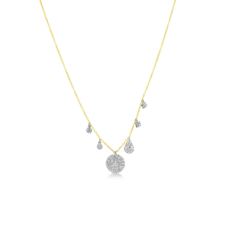 Diamond Charm and Disk Necklace