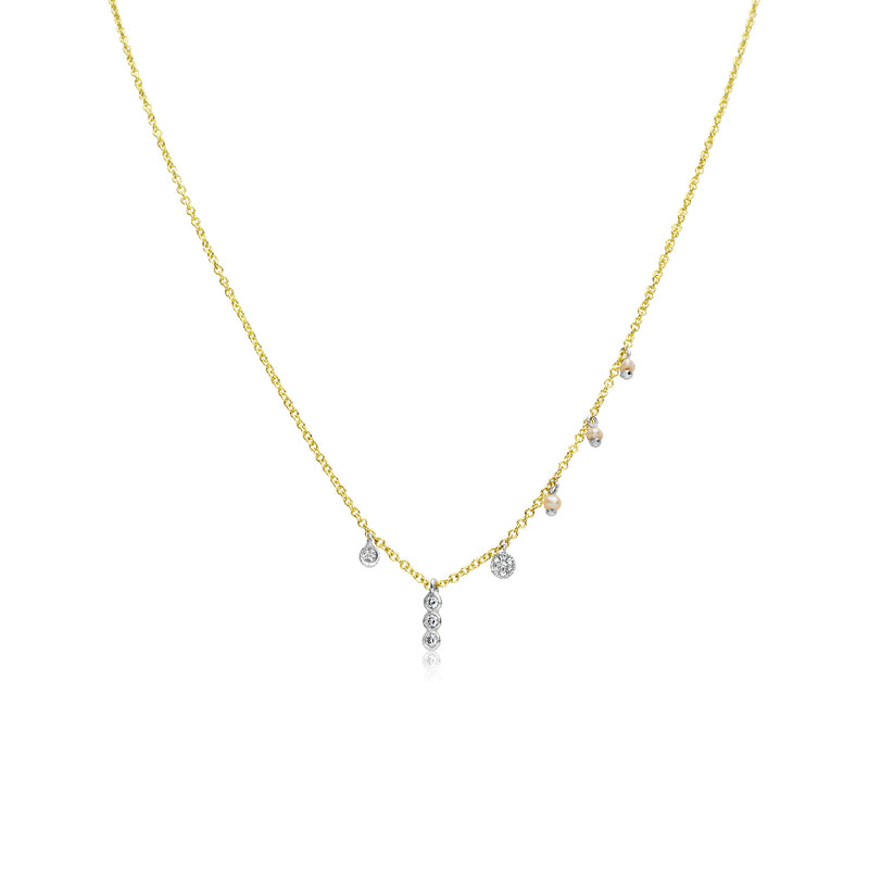Diamond and Pearl Dainty Necklace
