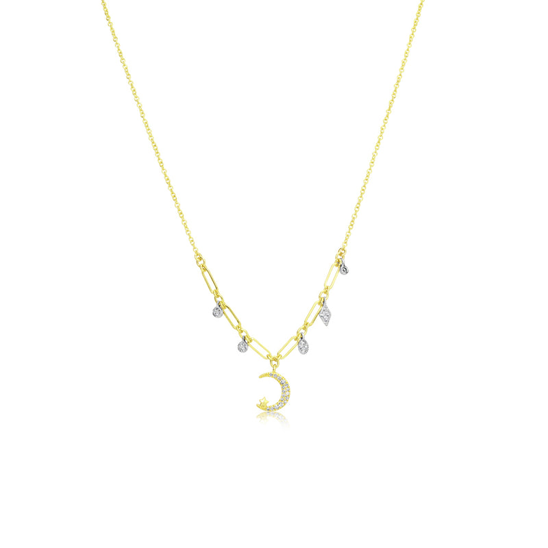 Moon and Star Necklace
