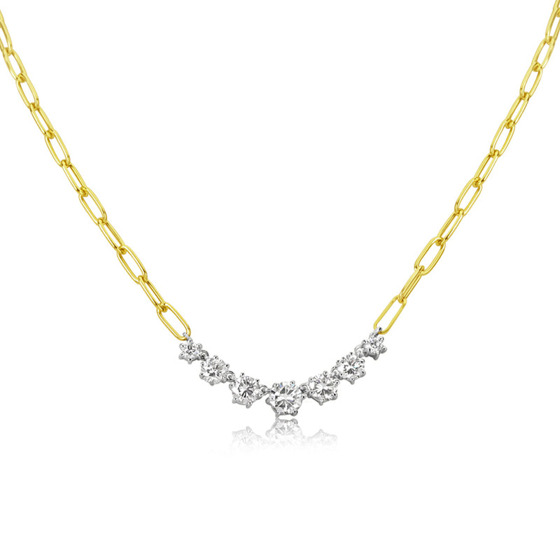 Zoë Chicco 14k Gold Graduated Diamond Bezel Small Paperclip Chain Necklace  – ZOË CHICCO