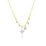 Starburst Diamond Paperclip Necklace