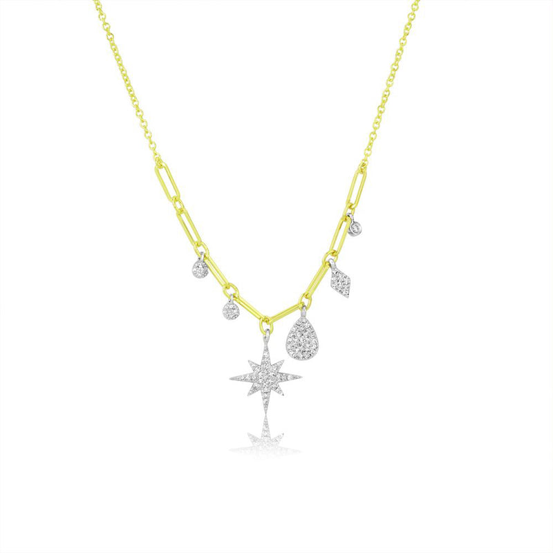 Starburst Diamond Paperclip Necklace