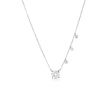 1.06 Lab Grown White Gold Diamond Solitaire and Bezels Necklace (1.06 ct) *ONLINE EXCLUSIVE*