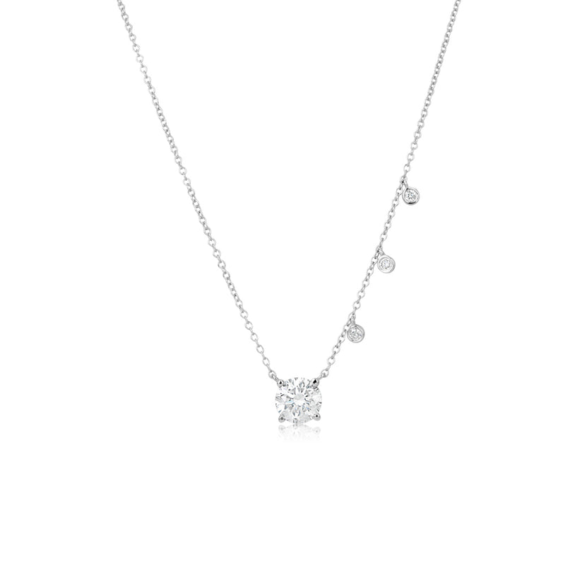 1.27 Carat Lab Grown White Gold Diamond Solitaire and Bezels Necklace *ONLINE EXCLUSIVE*