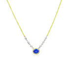 Birthstone Necklace With Diamond Halo | DECEMBER Tanzanite