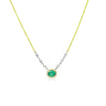 Birthstone Necklace With Diamond Halo | MAY Emerald