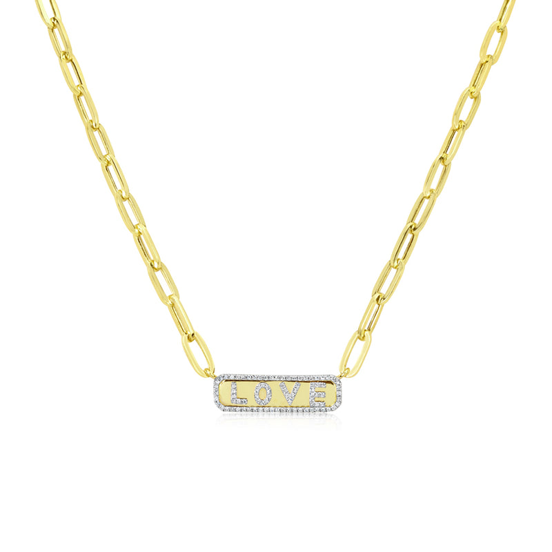 Paperclip Love Plate Necklace