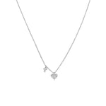 Diamond Cross and Heart Necklace