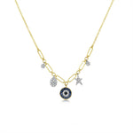 Evil Eye Diamond Charm Necklace
