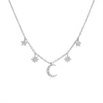 Sisterly Style Moon & Star Diamond Necklace | Online Exclusive
