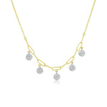 Paperclip Necklace with Diamond Disk Charms