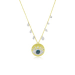 Yellow Gold Diamond Evil Eye Necklace