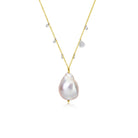 Baroque Pearl and Diamond Necklace, necklace, pearl.