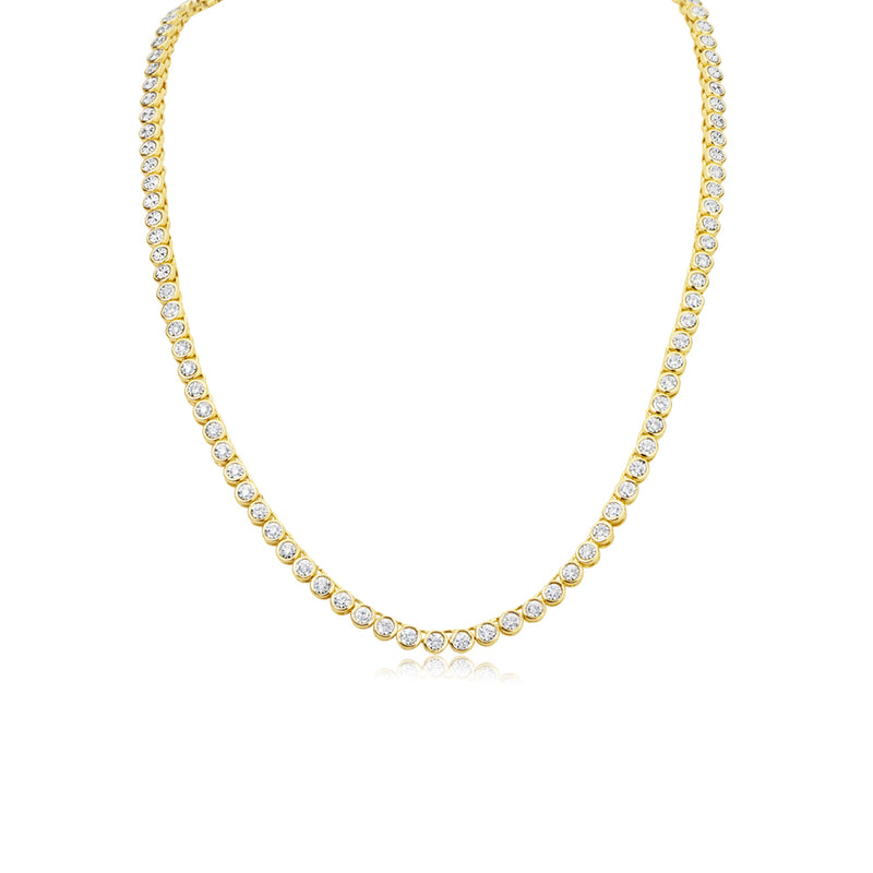 Bezel Set Tennis Necklace- ONLINE EXCLUSIVE