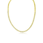 yellow gold 2 Carat Bezel Set Heart Tennis Necklace