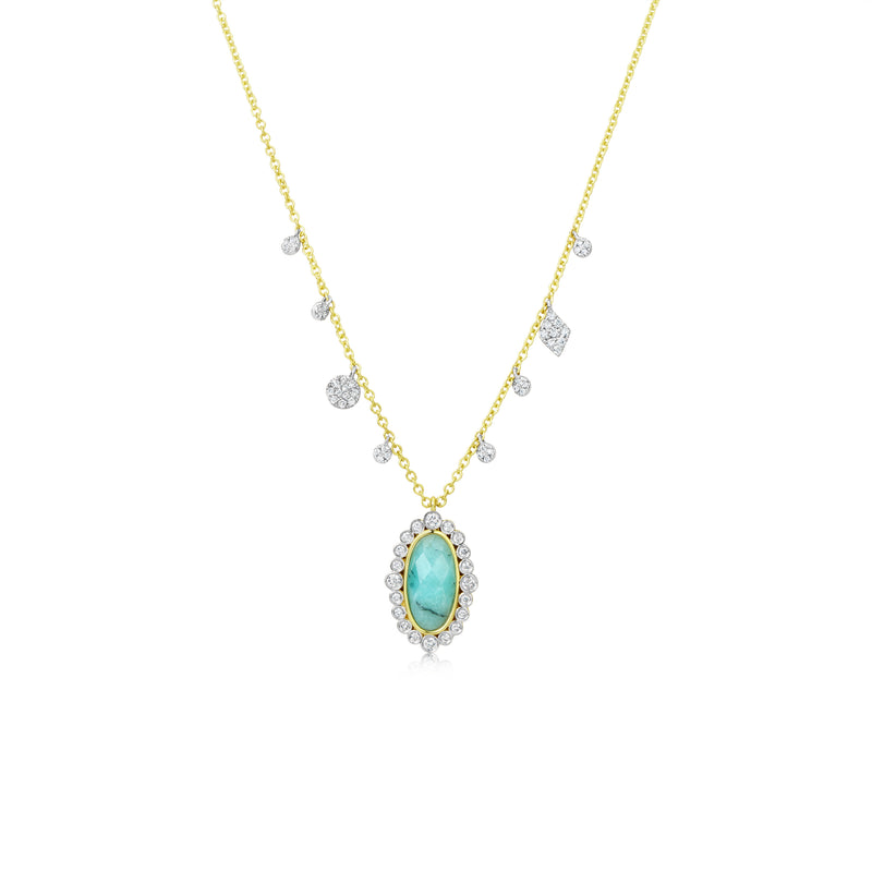 Amazonite and Diamond Charms Necklace