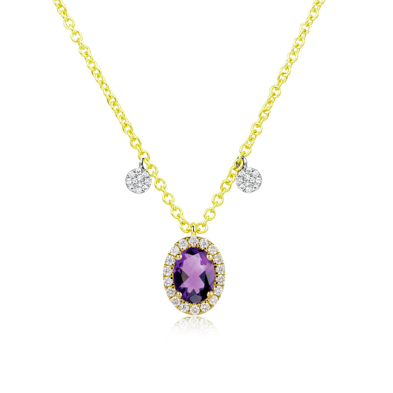 John Greed Fine Jewellery 9ct Gold Initial & Amethyst February Birthstone  Necklace