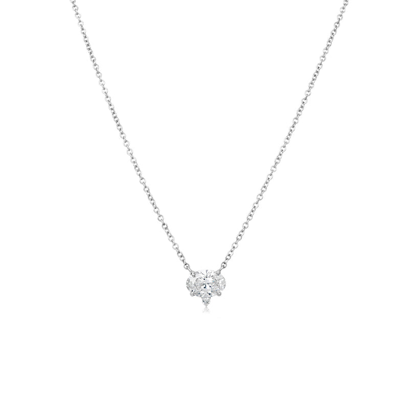 1.00 Carat Oval Lab Grown White Gold Diamond Solitaire Necklace *ONLINE EXCLUSIVE*