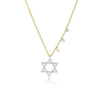 Yellow Gold Diamond Jewish Star Necklace