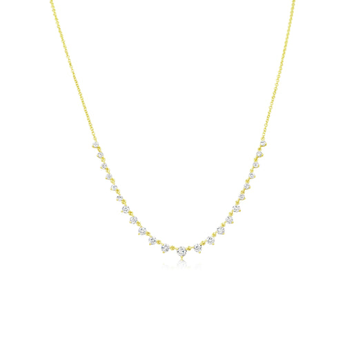 yellow gold 1 carat diamond necklace