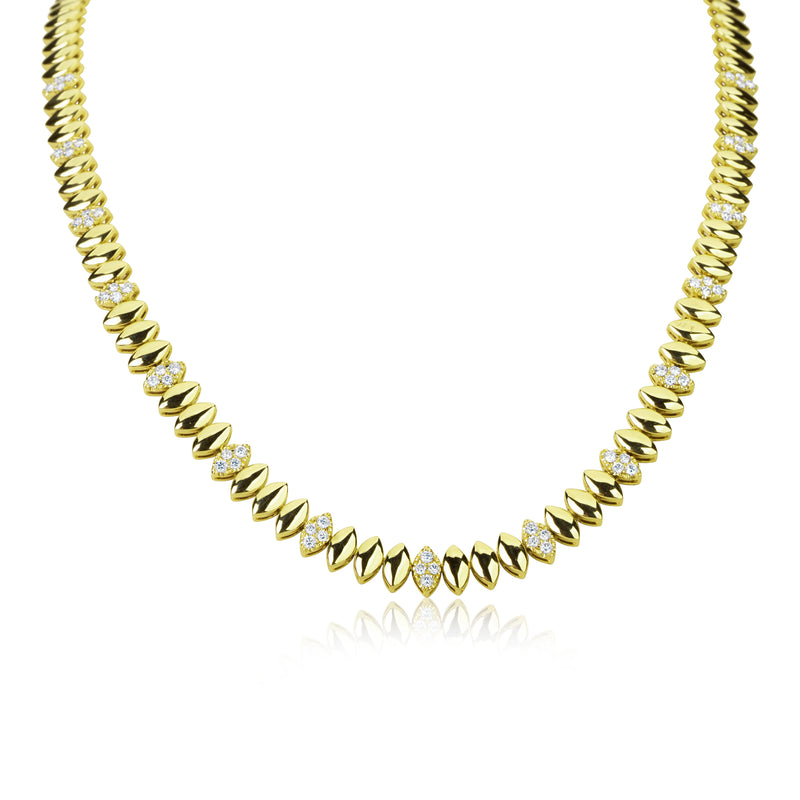 Yellow Gold and Diamond Teardrops Necklace- ONLINE EXCLUSIVE